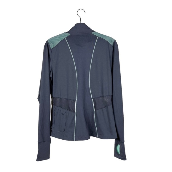 Kenneth Cole Reaction Athletic Jacket Full Zip Gray Teal Mesh Detail Size M - Picture 3 of 5